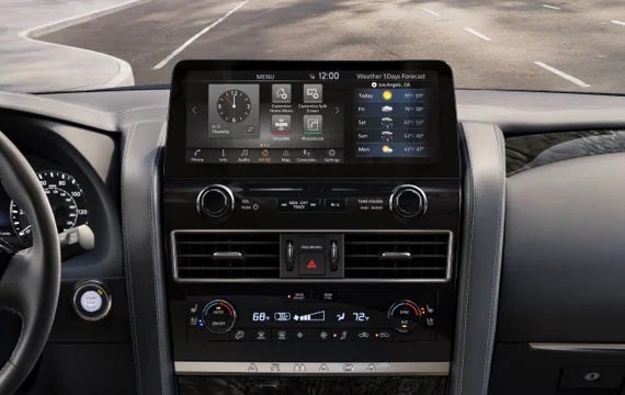 2023 Nissan Armada touchscreen and front console | Gunn Nissan in San Antonio TX