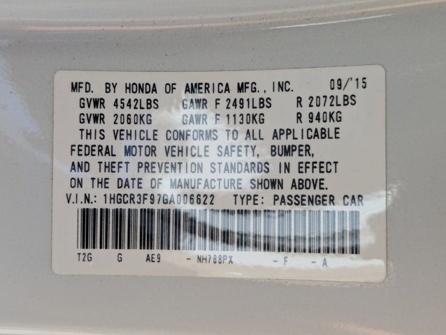 2016 Honda Accord Sedan Touring