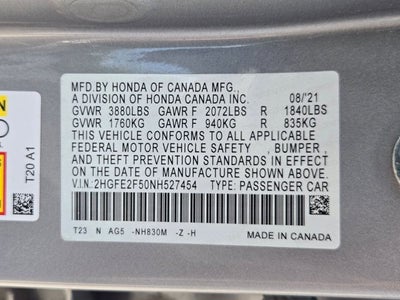 2022 Honda Civic Sedan Sport