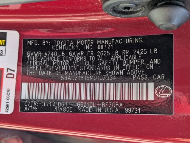 2021 Lexus ES ES 350