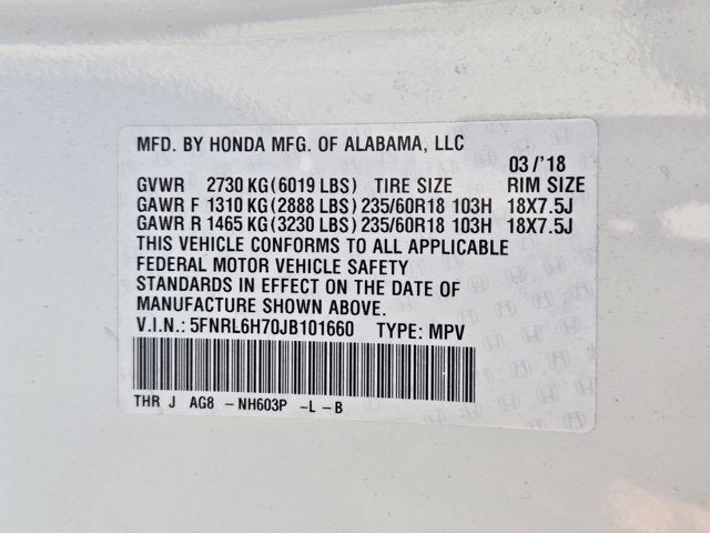 2018 Honda Odyssey EX-L