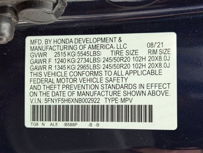 2022 Honda Pilot Touring 7-Passenger