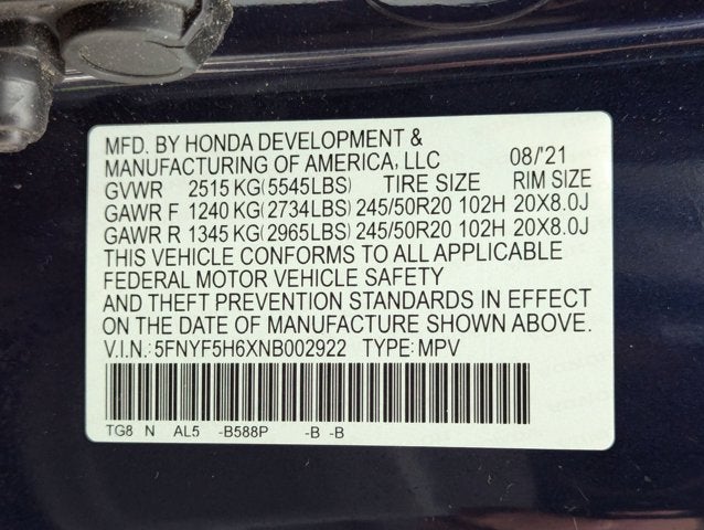 2022 Honda Pilot Touring 7-Passenger