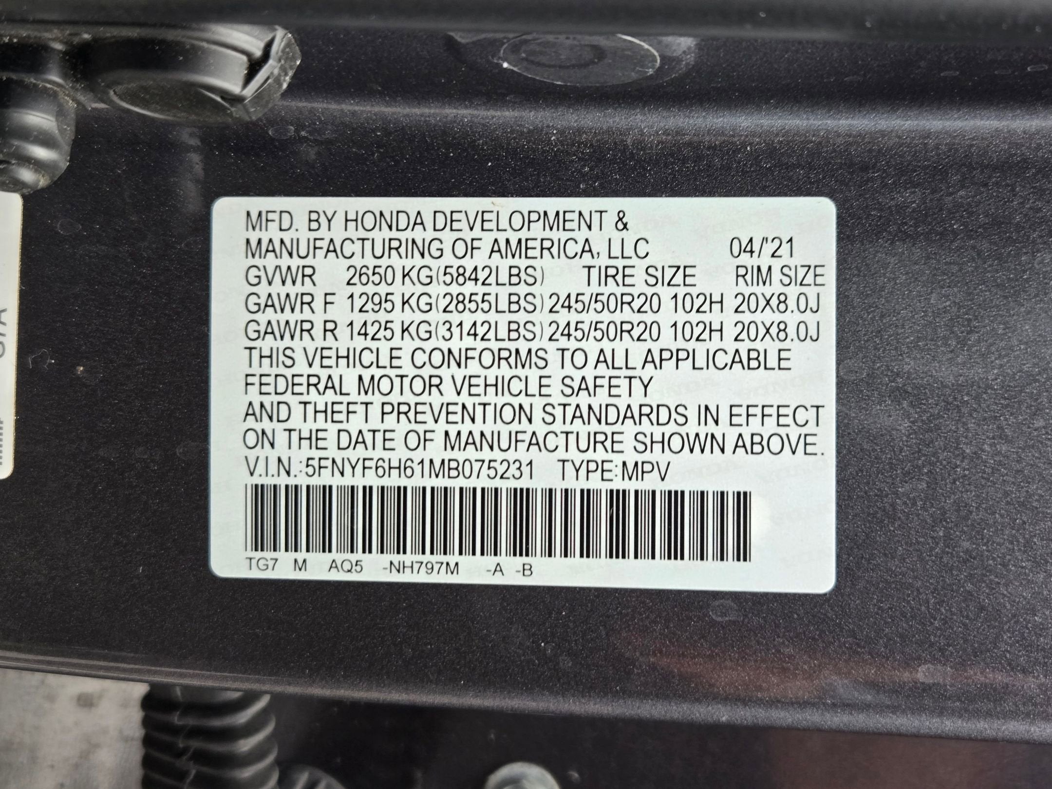 2021 Honda Pilot AWD Touring-7