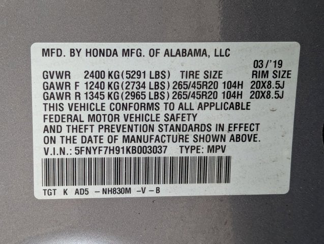 2019 Honda Passport Touring