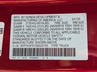 2025 Honda Ridgeline RTL