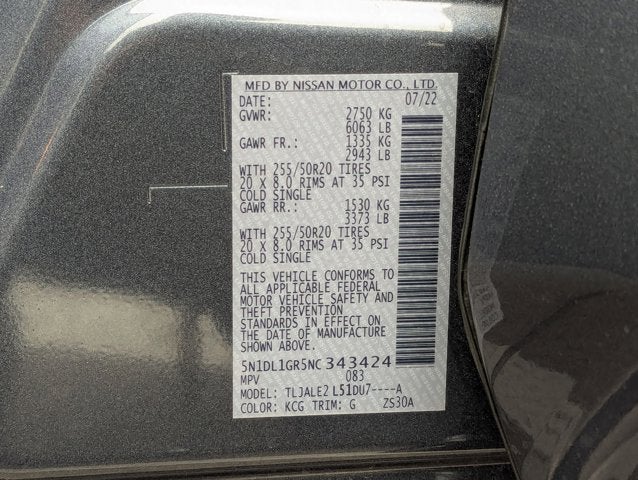 2022 INFINITI QX60 SENSORY