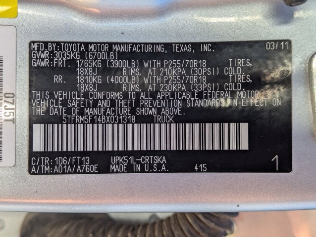 2011 Toyota Tundra Base