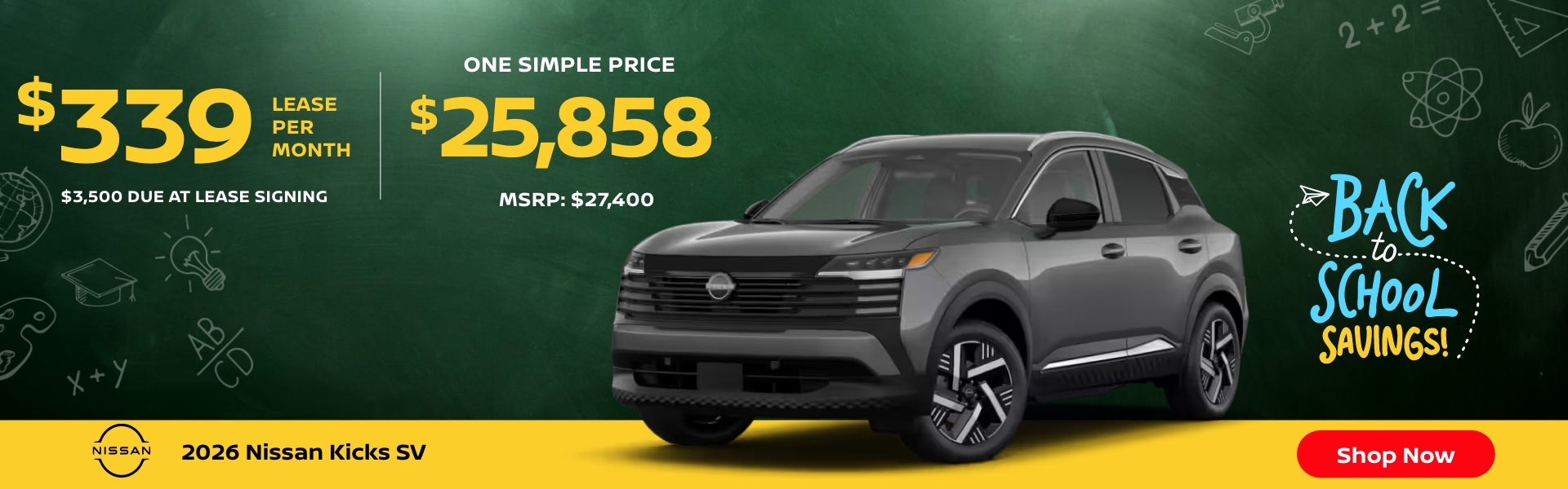 Gunn Nissan Kicks sales banner