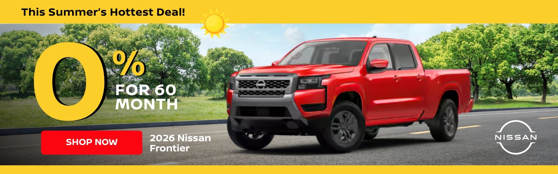 Nissan Frontier 0% APR banner