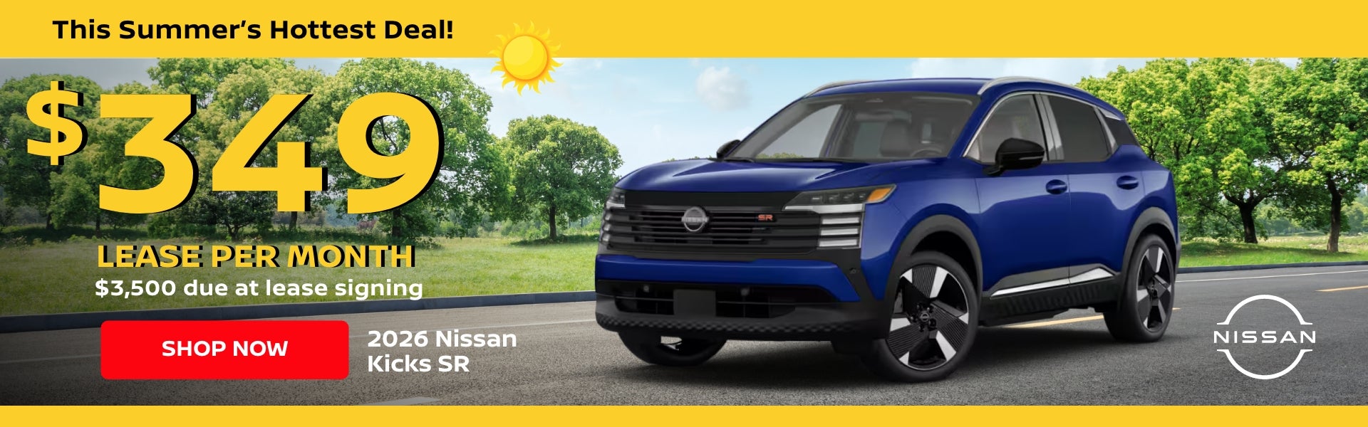 Nissan Kicks SR lease banner