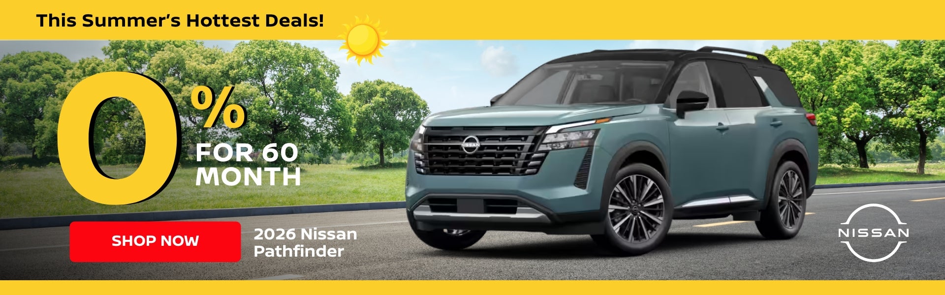 Nissan Pathfinder 0% APR banner