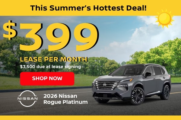 Nissan Rogue platinum lease banner